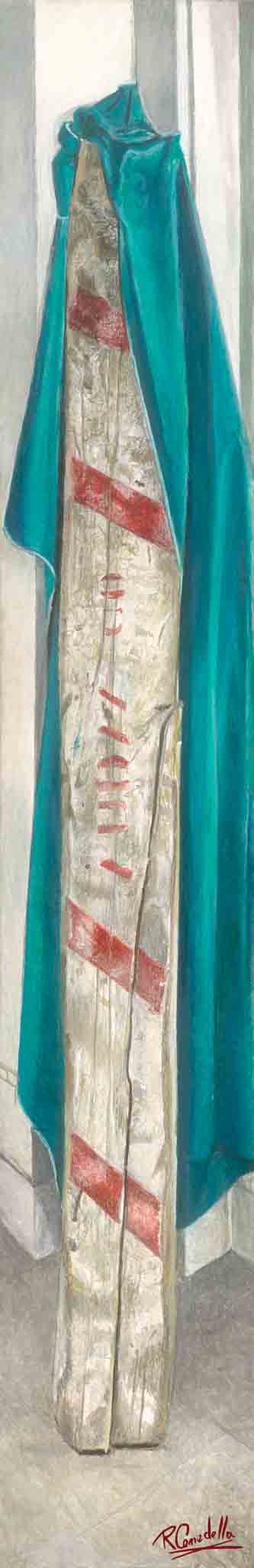 Police Marker with Blue Cloth
